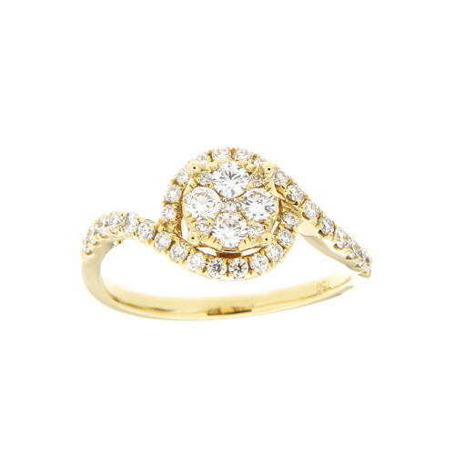 Yellow Gold Round Diamond Ring