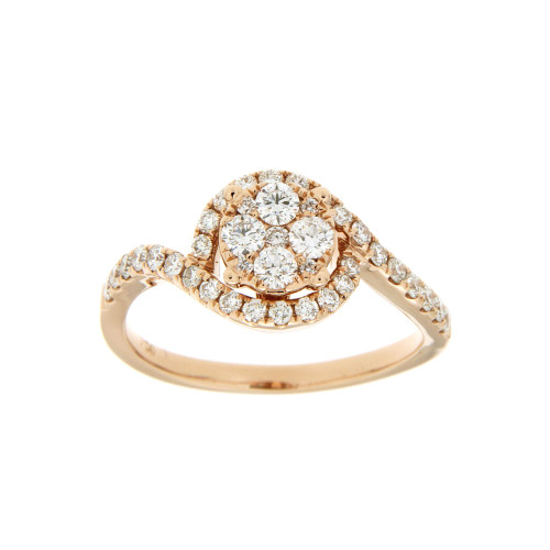 Rose Gold Round Diamond Ring