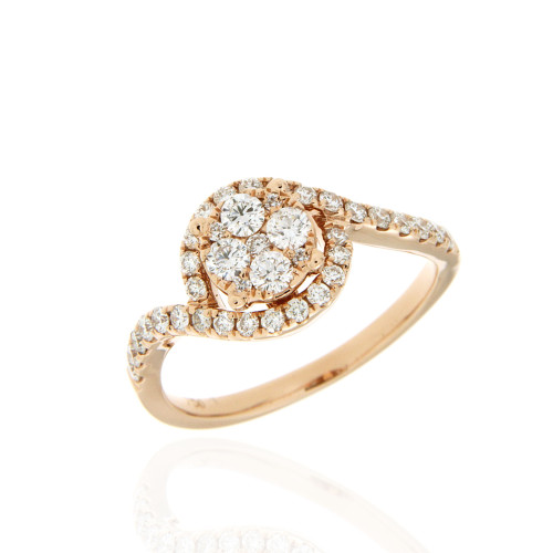 Rose Gold Round Diamond Ring