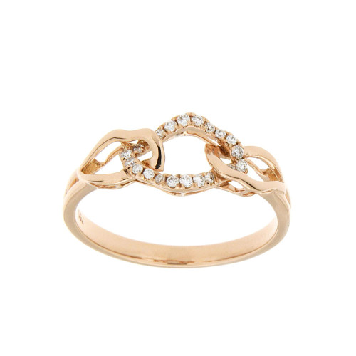 Interlocking Diamond Ring in Rose Gold