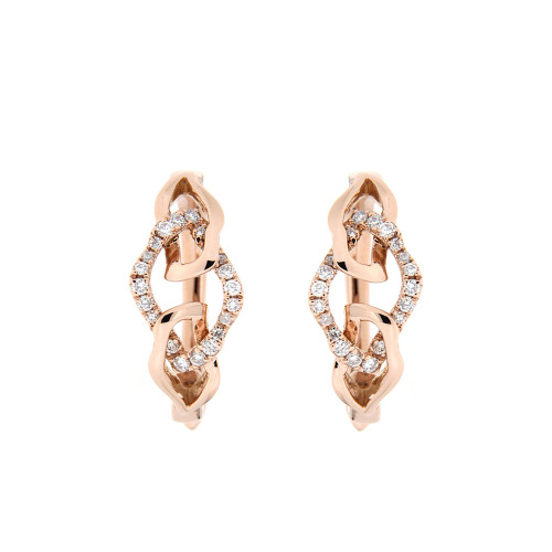 Interlocking Diamond Earring in Rose Gold