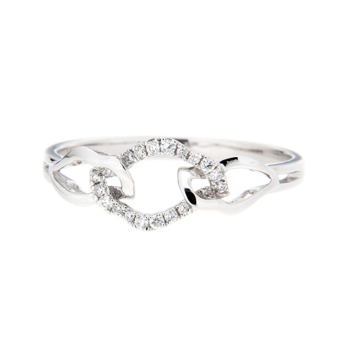 Interlocking Diamond Ring in White Gold