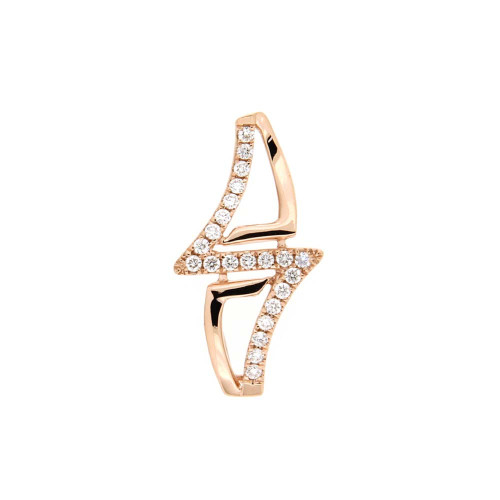 Diamond Duet Triangle Pendant in Rose Gold