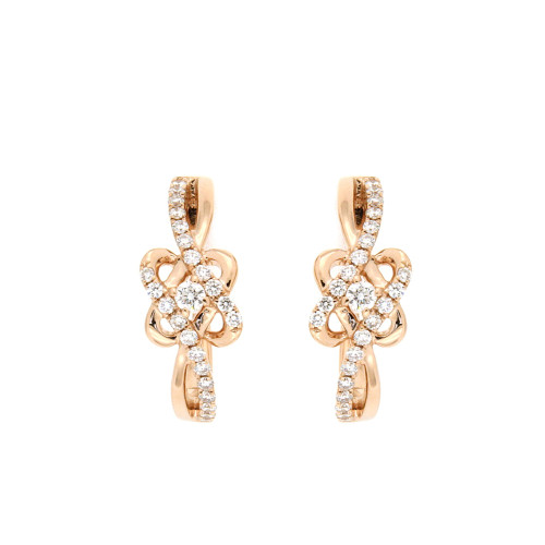 Interlocking Diamond Earring In 18K Gold