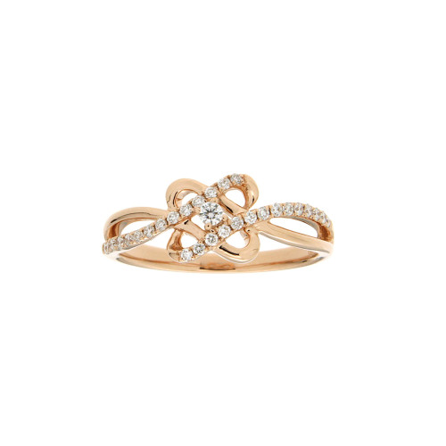 Interlocking Diamond Ring In 18K Gold