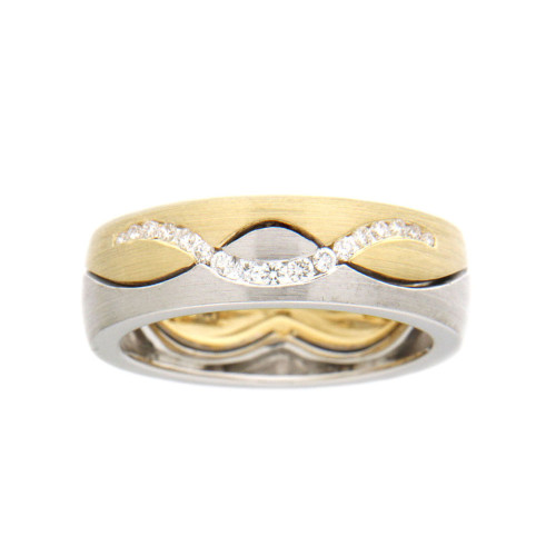 Diamond Wave Brushed Wedding Band