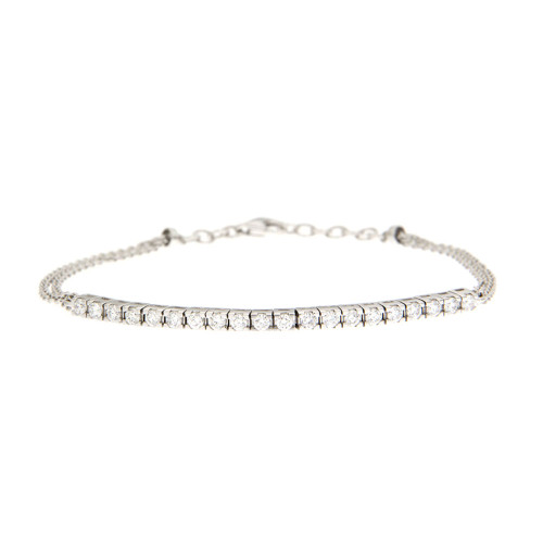 Tennis Diamond and Gold Chain Bracelet