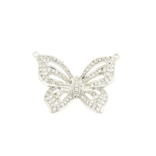 18K White Gold Butterfly Pendant