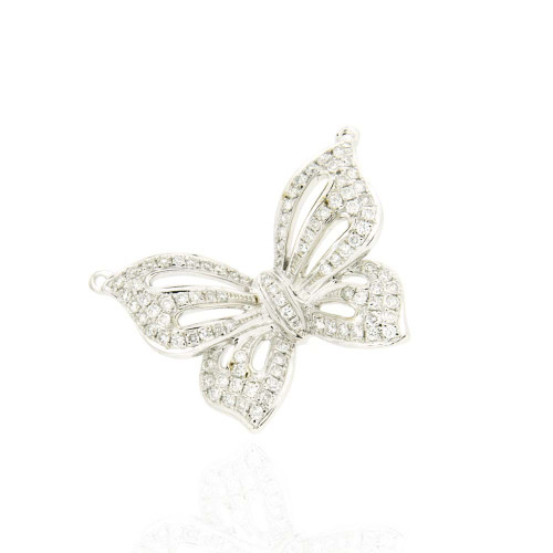 18K White Gold Butterfly Pendant