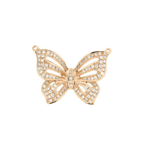 18K Rose Gold Butterfly Pendant