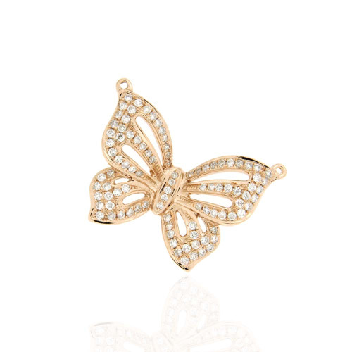 18K Rose Gold Butterfly Pendant