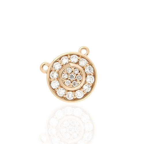 Double Wheel Pendant In Rose Gold & Diamond