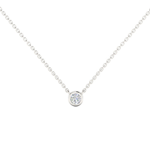 Bezel Set Diamond Necklace