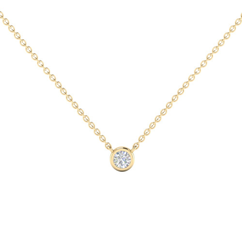 Bezel Set Diamond Necklace