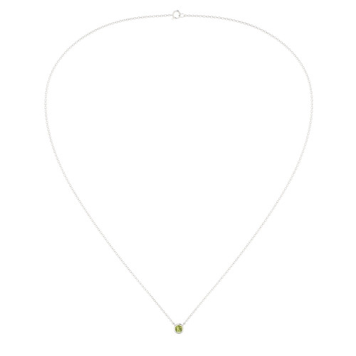 Bezel-Set Peridot Necklace