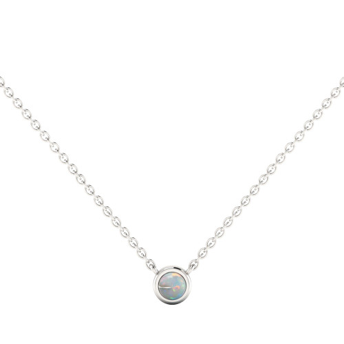 Bezel Set Opal Necklace