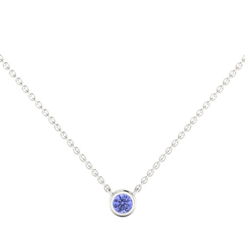 Bezel Set Tanzanite Necklace