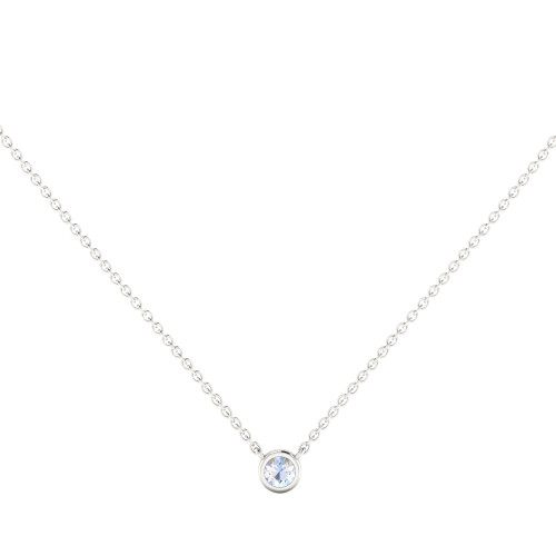 Bezel Set Aquamarine Necklace