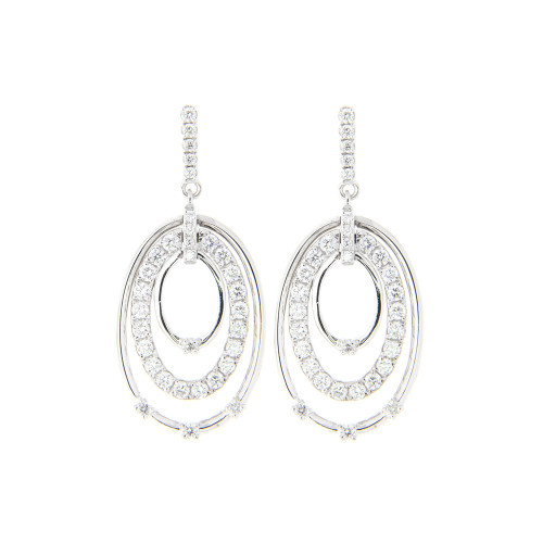 Aphrodite Diamond and Gold Oval Earrings