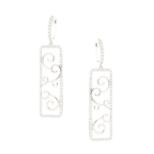 Rectangle Trellis Diamond Earrings