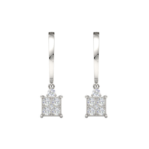 Square Diamond Cushion Earring