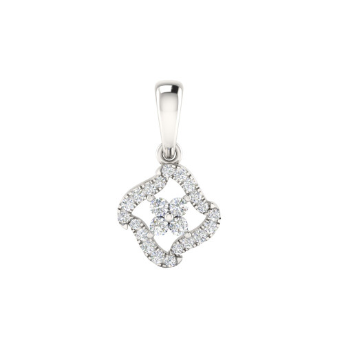 Floral Square Diamond Pendant