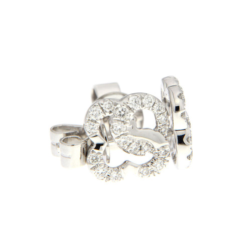 Interlocking Mini White Diamond Earring