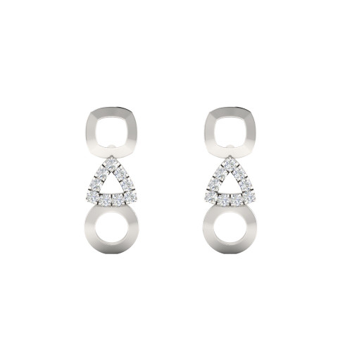 Geometric White Diamond Earrings