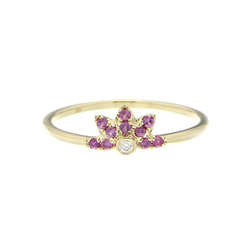 Floral Tiara Pink Sapphire Ring