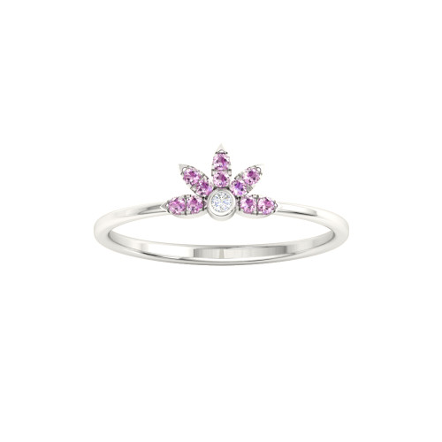 Floral Tiara Pink Sapphire Ring