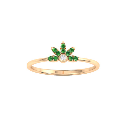 Floral Tiara Tsavorite Ring