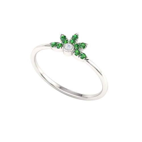 Floral Tiara Tsavorite Ring