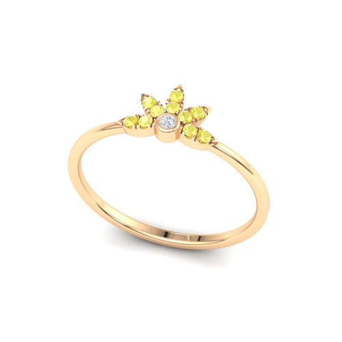 Floral Tiara Yellow Sapphire Ring