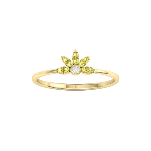 Floral Tiara Yellow Sapphire Ring