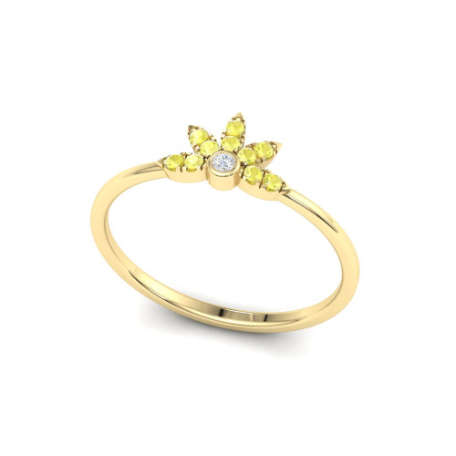 Floral Tiara Yellow Sapphire Ring