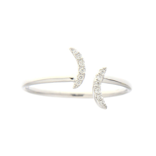 Crescent Moon Diamond Ring