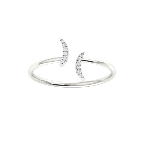 Crescent Moon Diamond Ring