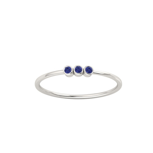 Triple Blue Sapphire Dot Ring