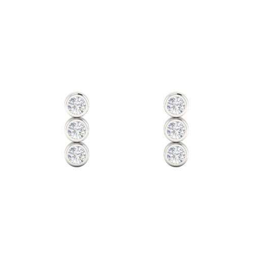 Triple Diamond Dot Studs