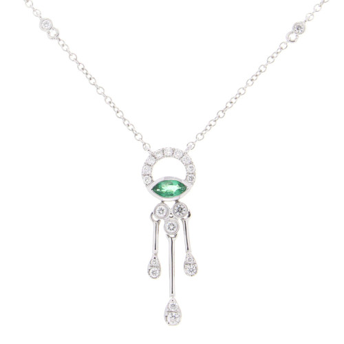 Round Chandelier Drop Diamond Necklace