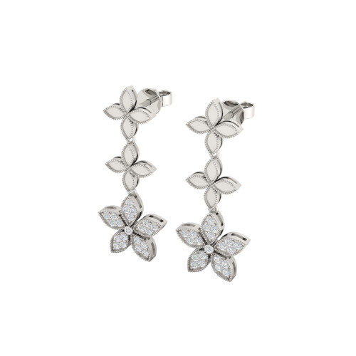 Periwinkle Diamond Chandelier Drop Earrings