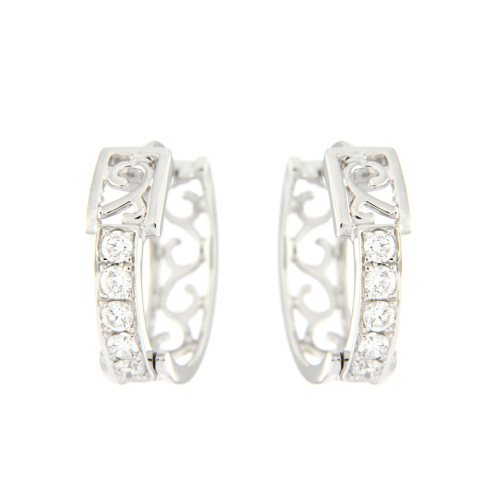 Diamond and Gold Trellis Earrings