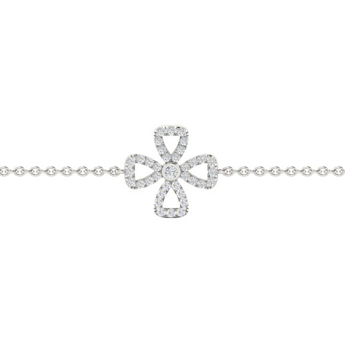 Four Leaf Diamond Clover Bracelet