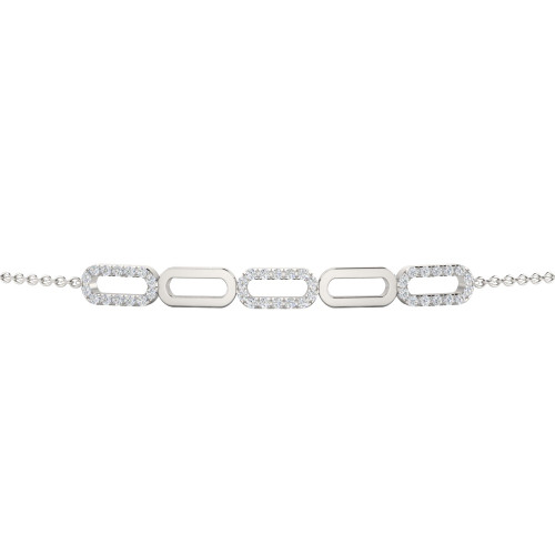 Diamond and Gold Oval Link Bracelet