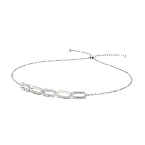 Diamond and Gold Oval Link Bracelet