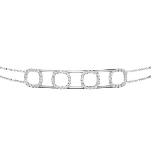 Parallel Line and Diamond Square Bracelet