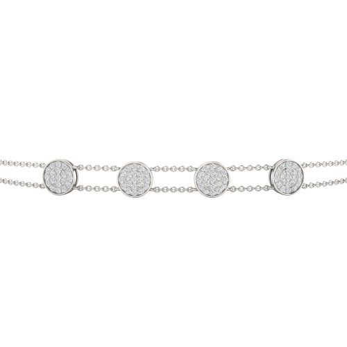 Diamond Coin and Chain Bracelet