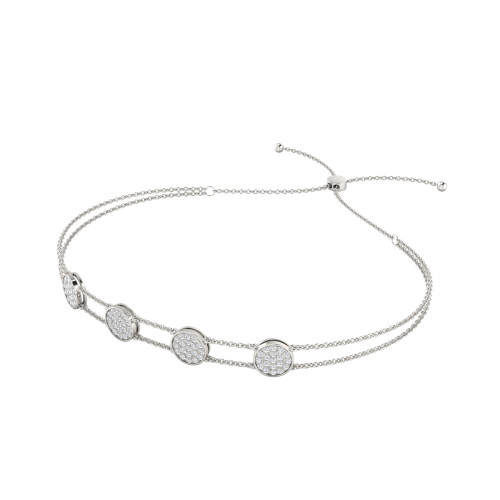 Diamond Coin and Chain Bracelet