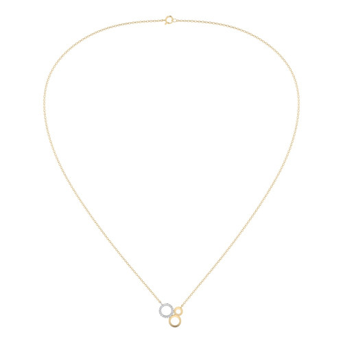 Trio Circle Diamond and Gold Necklace