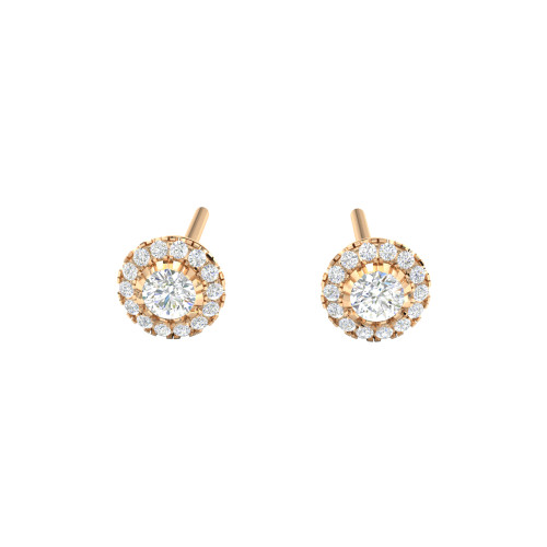 Classic Diamond Halo Stud Earrings